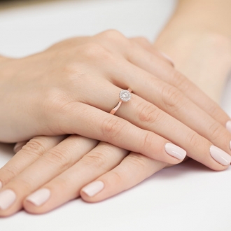 Pierścionek z różowego złota z brylantami 0.22ct BD362/R