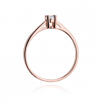 Pierścionek z różowego złota z brylantem 0.15ct BD367/R
