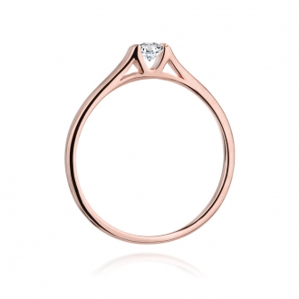 Pierścionek z różowego złota z brylantem 0.15ct BD369/R