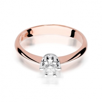 Pierścionek z różowego złota z brylantem 0.23ct BD36/23/R