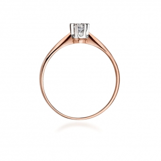 Pierścionek z różowego złota z brylantem 0.10ct BD36/R