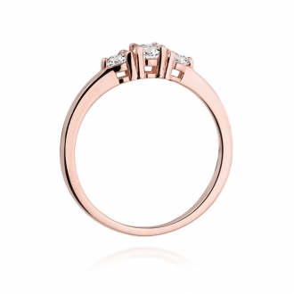 Pierścionek z różowego złota z brylantami 0.33ct BD377/R