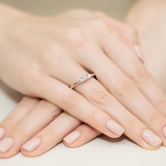 Pierścionek z różowego złota z brylantami 0.33ct BD377/R