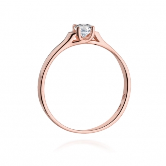 Pierścionek z różowego złota z brylantem 0.18ct BD381/R