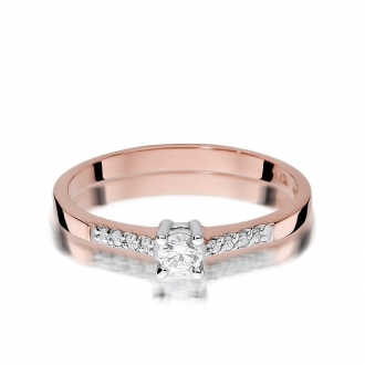 Pierścionek z różowego złota z brylantami 0.22ct BD382/R