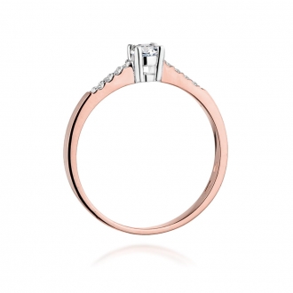 Pierścionek z różowego złota z brylantami 0.22ct BD382/R