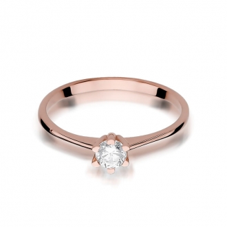 Pierścionek z różowego złota z brylantem 0.23ct BD387/R