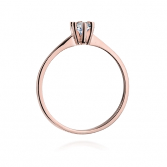 Pierścionek z różowego złota z brylantem 0.23ct BD387/R