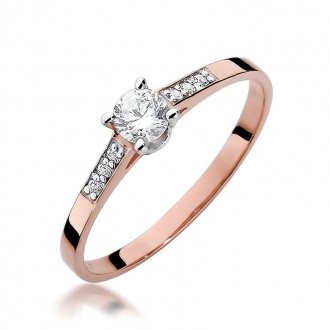 Pierścionek z różowego złota z brylantami 0.21ct BD399/R