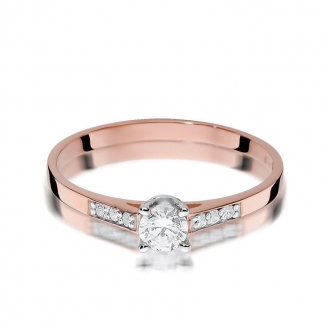 Pierścionek z różowego złota z brylantami 0.21ct BD399/R