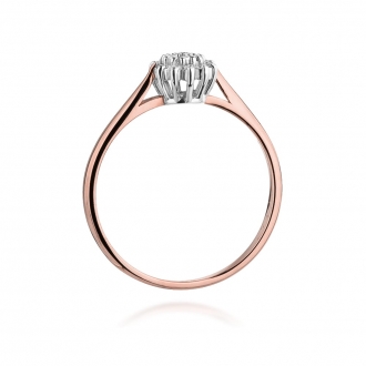 Pierścionek z różowego złota z brylantami 0.10ct BD401/R