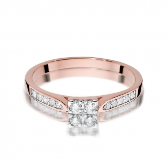 Pierścionek z różowego złota z brylantami 0.16ct BD402/R