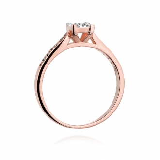 Pierścionek z różowego złota z brylantami 0.16ct BD402/R