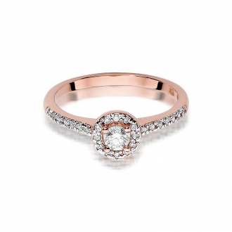 Pierścionek z różowego złota z brylantami 0.28ct BD406/R