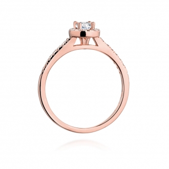 Pierścionek z różowego złota z brylantami 0.28ct BD406/R