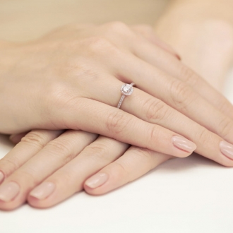 Pierścionek z różowego złota z brylantami 0.28ct BD406/R