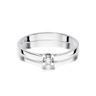 Złoty pierścionek zaręczynowy z brylantem 0.09ct BD407