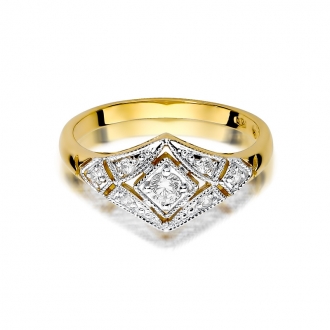 Złoty pierścionek zaręczynowy z brylantami 0.19ct BD412/9K