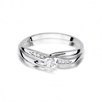 Pierścionek zaręczynowy z brylantami 0.13ct BD415