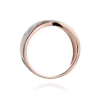 Pierścionek z różowego złota z brylantami 0.18ct BD416/R