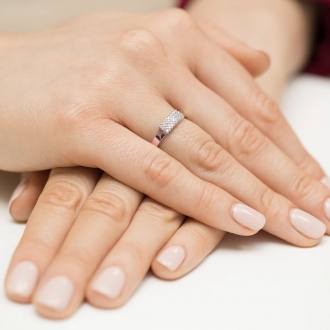 Pierścionek z różowego złota z brylantami 0.20ct BD418/R