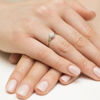 Pierścionek zaręczynowy z brylantami 0.11ct BD419