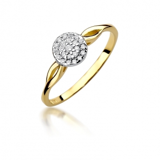 Pierścionek zaręczynowy z brylantami 0.12ct BD421