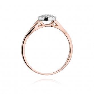 Pierścionek z różowego złota z brylantami 0.12ct BD421/R