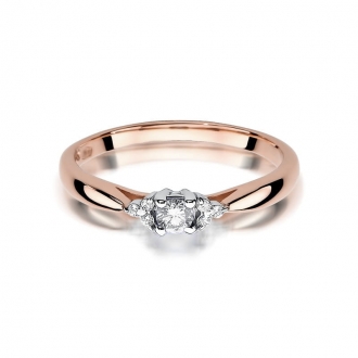 Pierścionek z różowego złota z brylantami 0.13ct BD428/R