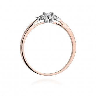 Pierścionek z różowego złota z brylantami 0.13ct BD428/R