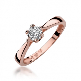 Pierścionek z różowego złota z brylantem 0.20ct BD429/R