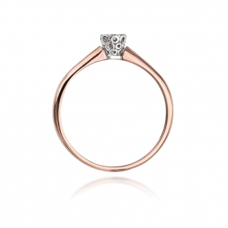 Pierścionek z różowego złota z brylantem 0.13ct BD42/R