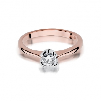Pierścionek z różówego złota z brylantem 0.30ct BD47/30/R