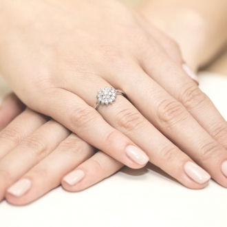 Pierścionek zaręczynowy z białego złota z brylantami 0.40ct BD4/40/W