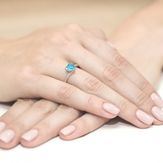 Pierścionek z różowego złota z topazem i brylantami BD50T/R