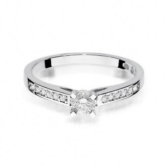Pierścionek zaręczynowy z białego złota z brylantami 0.36ct BD52/W