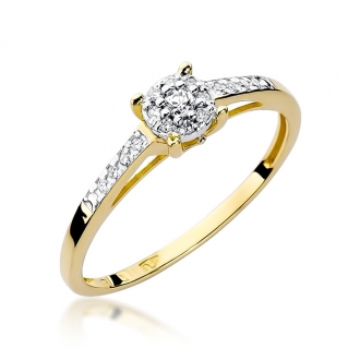 Pierścionek zaręczynowy z brylantami 0.12ct BD55/9K