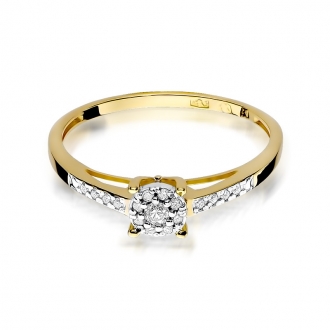 Pierścionek zaręczynowy z brylantami 0.12ct BD55/9K