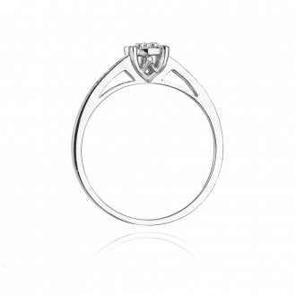 Pierścionek zaręczynowy z białego złota z brylantami 0.12ct BD55/W