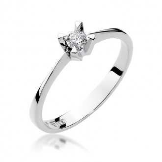 Pierścionek zaręczynowy z białego złota z brylantem 0.15ct BD58/W