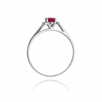 Pierścionek z białego złota z rubinem i brylantami BD5R/W