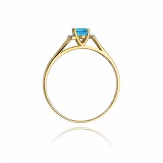 Pierścionek zaręczynowy z topazem i brylantami BD5T