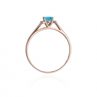 Pierścionek z różowego złota z topazem i brylantami BD5T/R