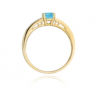 Pierścionek zaręczynowy z topazem i brylantami BD66T