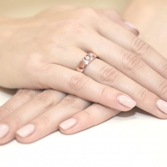 Pierścionek z różowego złota z brylantem 0.10ct BD71/R