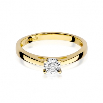 Pierścionek zaręczynowy z brylantem 0.08ct BD7