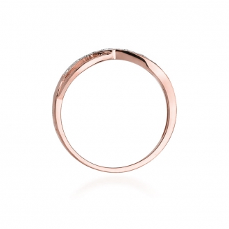 Pierścionek z różówego złota z brylantami 0.06ct BD90/R