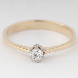 Pierścionek z brylantem 0,16ct B17