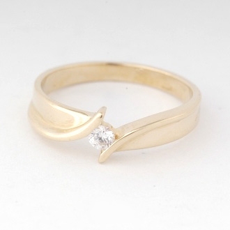 Pierścionek z brylantem 0,11ct LBZ07