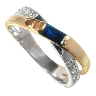 Pierścionek z szafirem i brylantami marki Górecki P4069